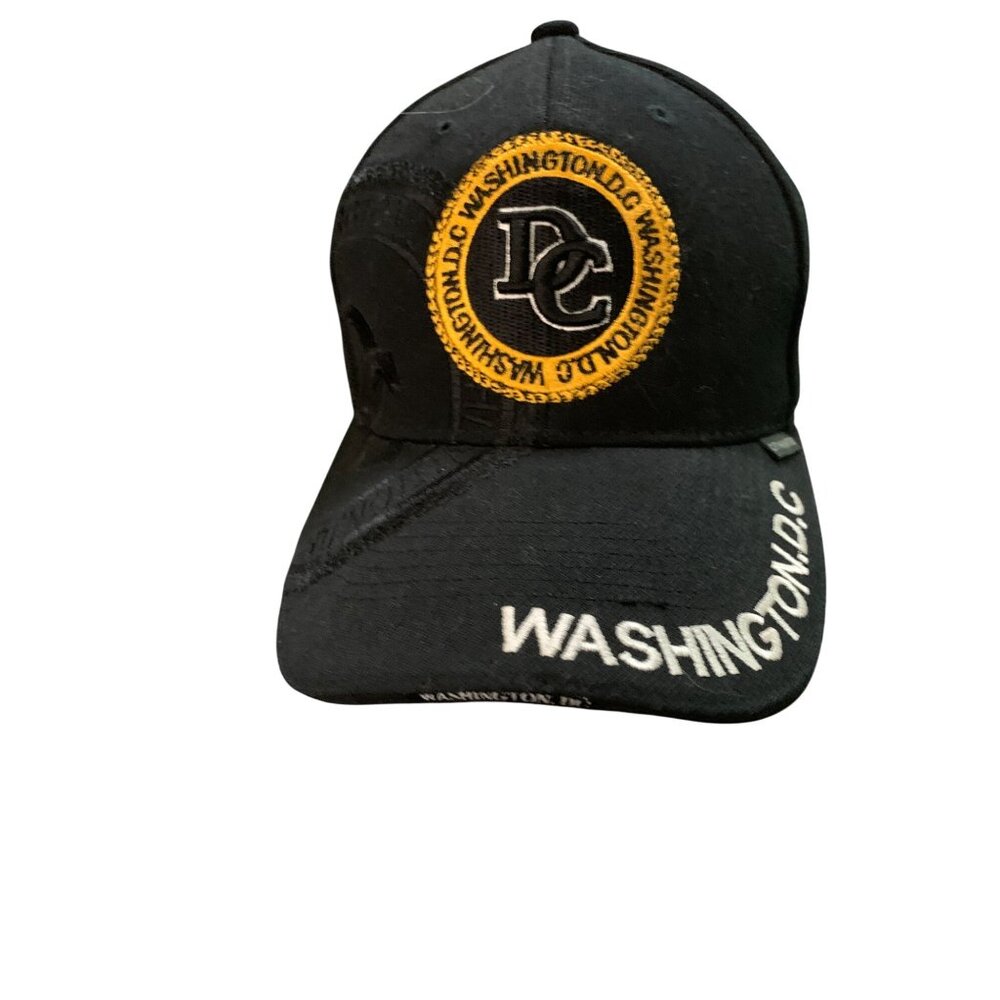15.  Baseball Cap Washington DC Black Gold Rmbroidery Emblem